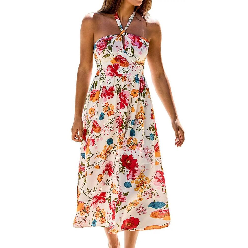 NWT Cupshe Lights Down Low Floral Midi Dress M Medium